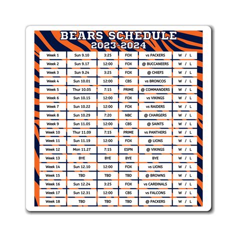 Chicago Bears 2024 Schedule Tracker